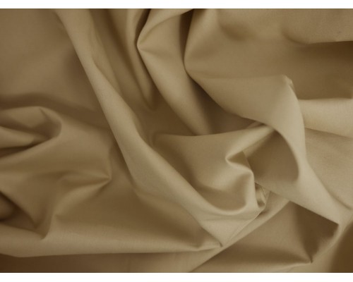 Plain Cotton Poplin Fabric -  Beige